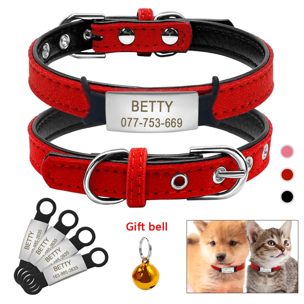 

Cat Id Collar Personalized Slide-on Kitten Pet Collar Customized Dog Cats Collars Free Engrave Name and Phone Number XXS-S