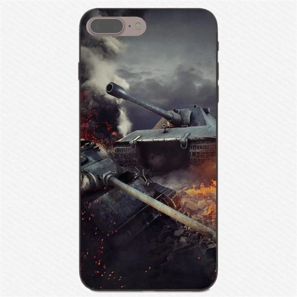 Новый Мир танков для Apple iPhone 4 4S 5 5S SE 6 6S 7 8 Plus X XS Max XR Мягкий Силиконовый ТПУ Черный