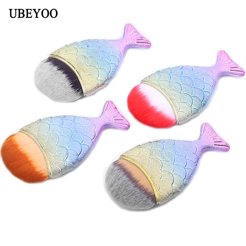 

Fish scales Makeup Brushes Face Blush Makeup Blending Mermaid Makeup Brushes Powder Blush Foundation Cosmetic Tools Fish Brush