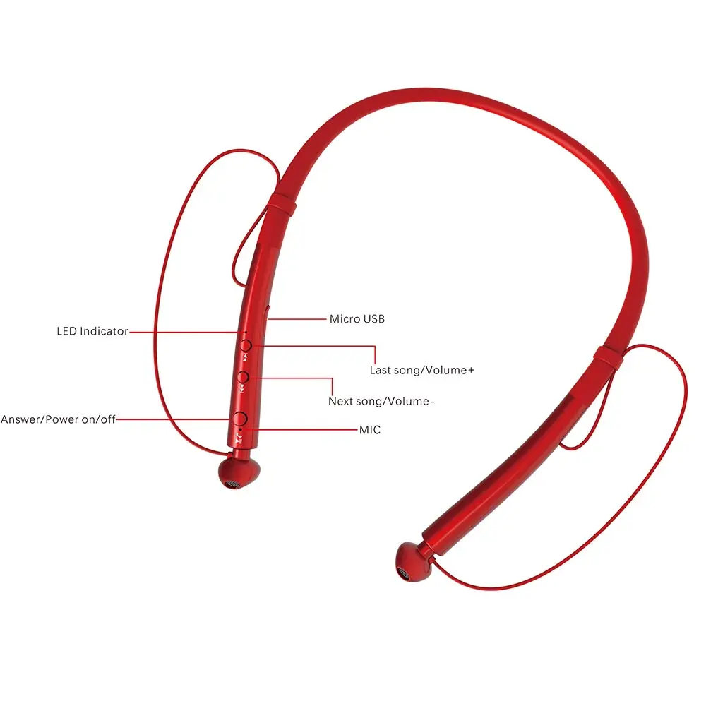 Twinbuys HBQ Q14 Bluetooth наушники Handfree Шейная гарнитура Проводные с стерео спортивные для