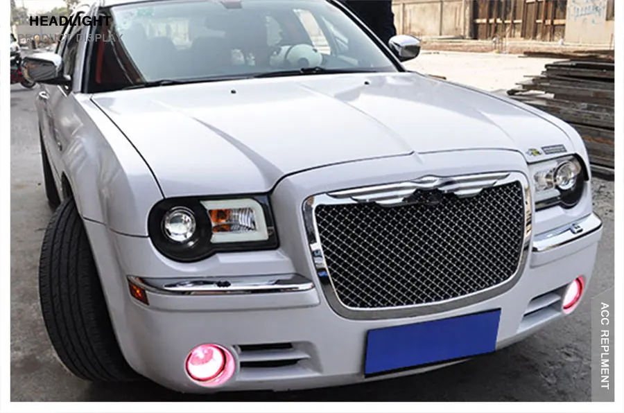 2 шт. светодиодный фары для Chrysler 300C 2005-2012 светодиодный Автомобильные фары ангельские глазки комплект ксеноновых фар, Высокопрочная конструкция протовотуманная подсветка Габаритные огни