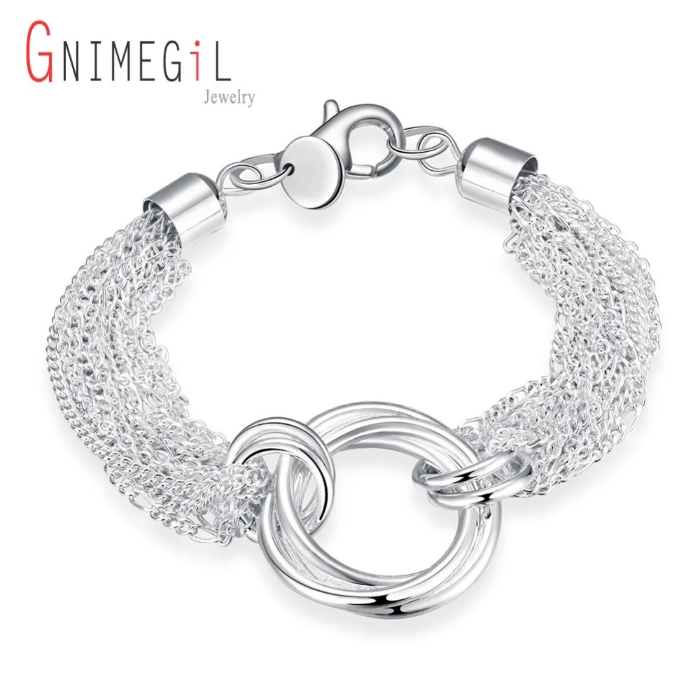 GNIMEGIL Высокое качество посеребренные модные ювелирные изделия для женщин Круглый