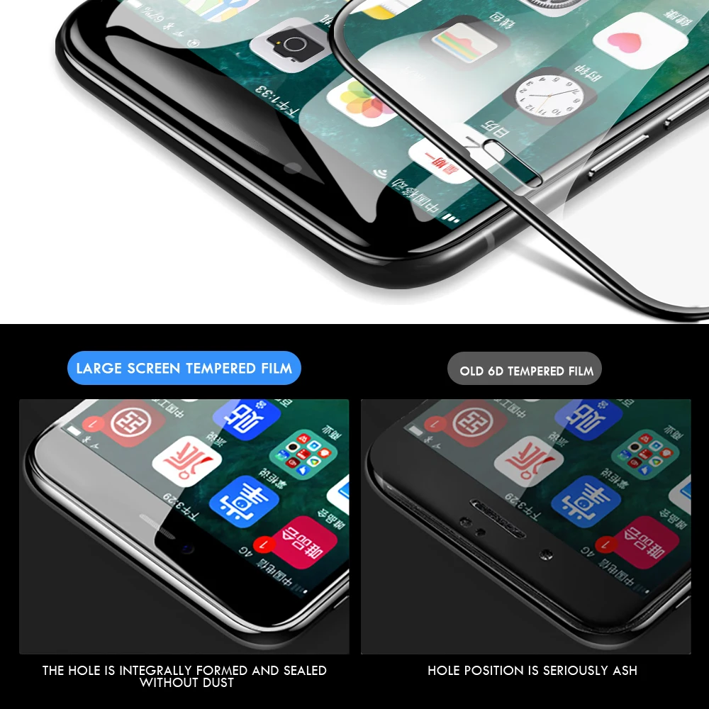 Для iphone 7 Защита экрана 9H улучшенное невидимое закаленное стекло для iphone 8 Plus iphone 7 6 6s x xs Защитная стеклянная пленка