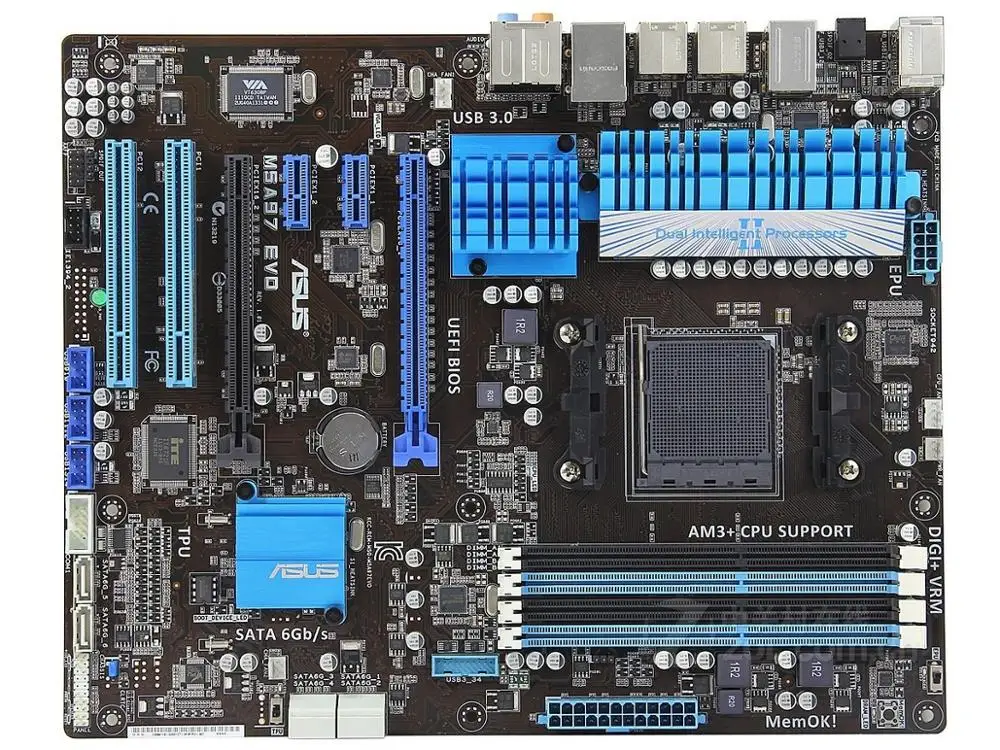 Asus M5A97 EVO системная плата AMD 970 разъем AM3 + DDR3 32 Гб SATA3 USB3.0 ATX материнская | Компьютеры