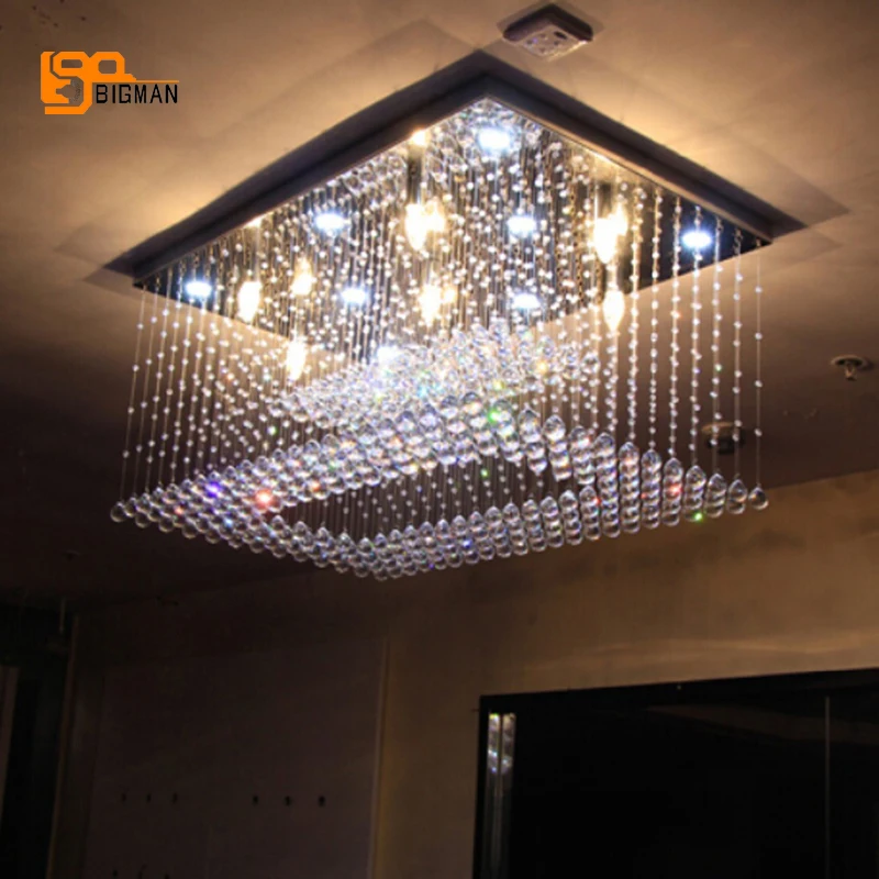 new design large crystal chandelier modern  LED light  L100*W50*h65cm lustres foyer chandeliers