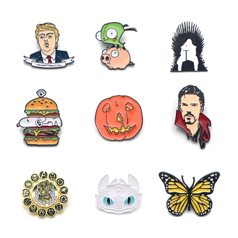 

V105 Doctor Strange Funny Metal Enamel Pins and Brooches Fashion Lapel Pin Backpack Bags Badge Collection Halloween Gifts