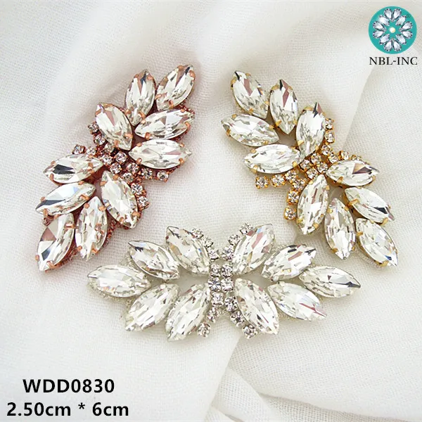 

(100PCS) Beaded bow shape crystal rhinestone applique accessories iron on for dresses WDD0830