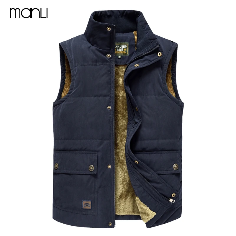 Preise MANLI 2018 Winter Trekking Wandern Weste Männer Jacke Sleeveless Mantel Männer Warme Jacke Jeep Weste Mantel Fleece Armee Grüne Weste