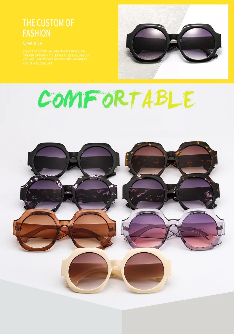 В стиле ретро женские крупные солнцезащитные очки Брендовая Дизайнерская обувь глаз, солнцезащитные очки, модные круглые линзы градиент Для мужчин Солнцезащитные очки женские оттенки UV400