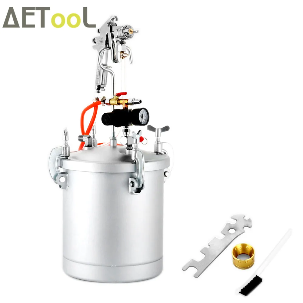 AETool 10Lt давление горшок пистолет бак шланг с манометром набор хромированный 325л/мин пневматические инструменты