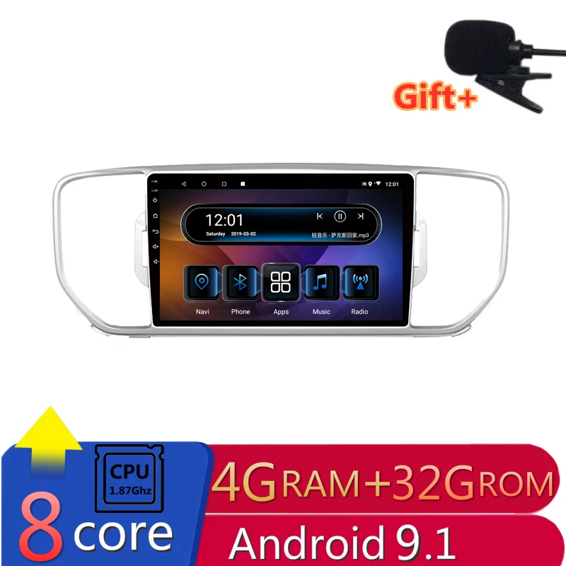 Clearance 9" 4G RAM 2.5D IPS 8 CORE Android 9.1 Car DVD Multimedia Player GPS for KIA rio sportage KX5 2016 2017 2018 car radio navigation 0