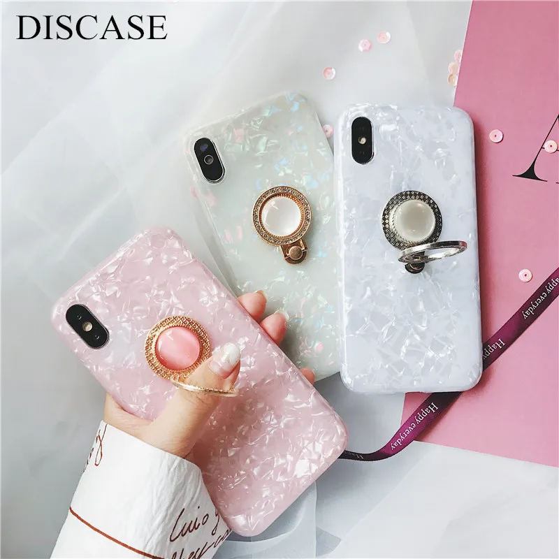 DISCASE модный IMD чехол для iPhone X 6 6s 7 8 plus милый кронштейн кошачьего глаза кольцо