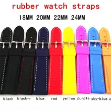 45 шт./лот 18 мм 20 мм 22 мм 24 мм резиновый ремешок для часов 9 цветов мужские и женские ремешки для часов-5701