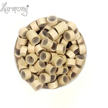 100 шт. кремния выстроились Micro Ссылки Кольца Бусины волос Перо расширения