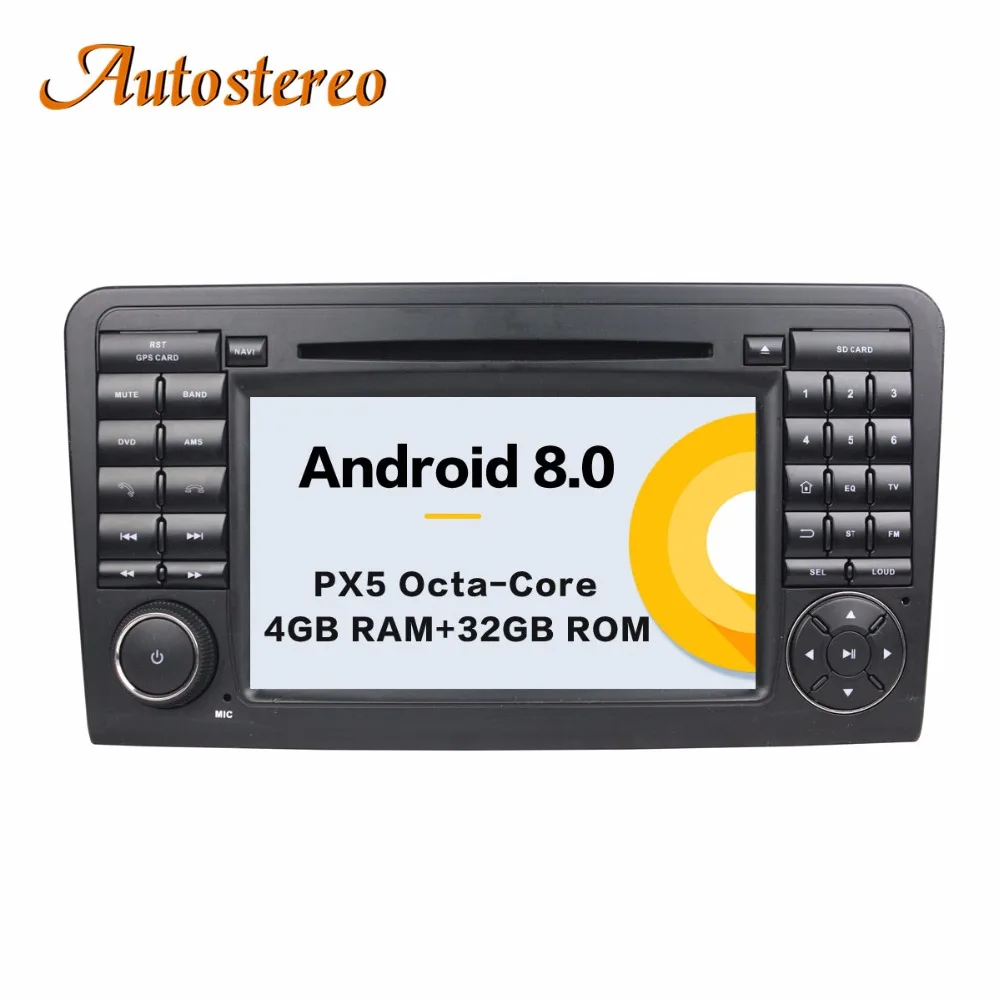 

Autostereo Android 8 Car DVD Player GPS navigation For Mercedes Benz ML CLASS W164 2005-2012 head unit multimedia player tape