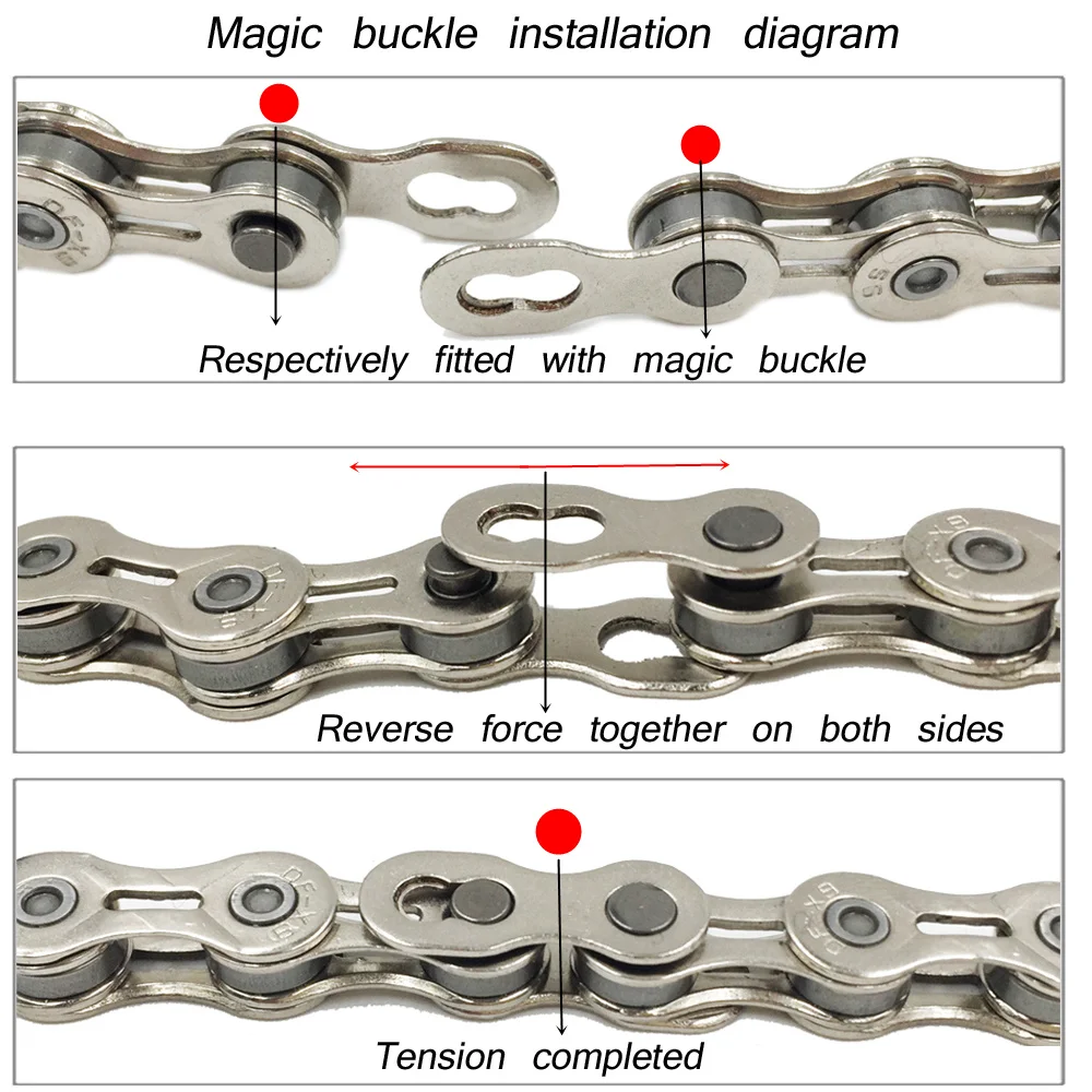 Clearance VXM 10S 116 Link 20/30 Speed Bicycle Chain X10EL/SL Plating Hollow Mountain Bike Chain with Original Magic Buckle Bicycle Parts 3