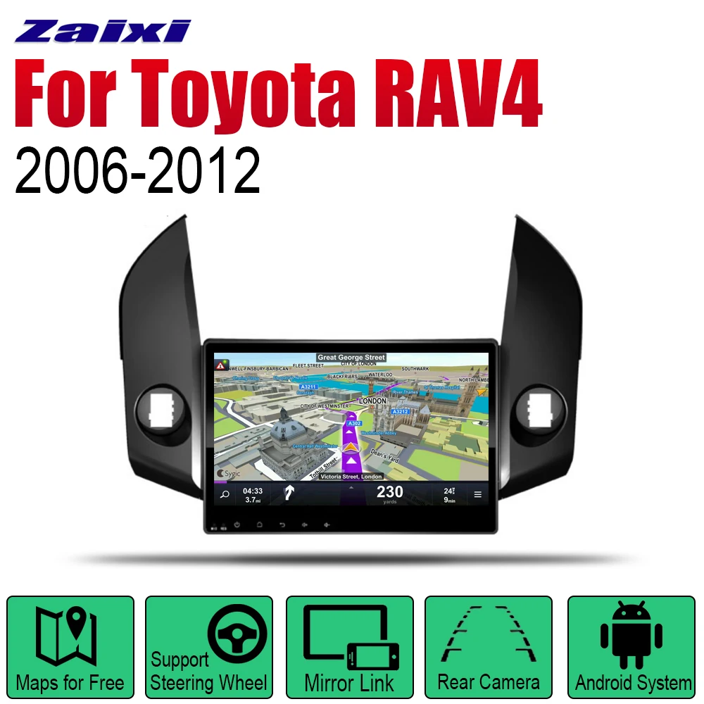 

ZaiXi Android Car Radio Stereo GPS Navigation For Toyota RAV4 2006~2012 Bluetooth wifi 2din Car Radio Stereo Multimedia Player