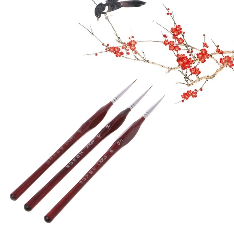

1Pc Miniature Paint Detail Brush Wolf Hair Professional Fine Detailing Pen Size 0 00 000 hyq