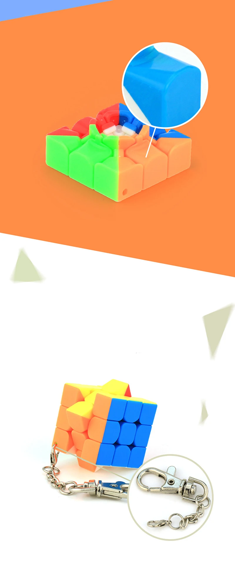 Куб класс 3 см Брелок магические кубики 3х3 скорость головоломки кубики многоцветный креативный куб повесить украшения