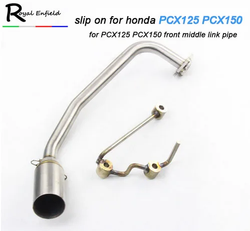 

PCX 125 150 Motorcycle Exhaust Full System Modified Moto Front Middle Link Pipe Slip On For Honda PCX125 PCX150 Without Muffler