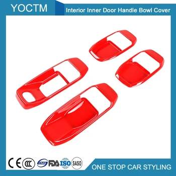 

4-Door Fit For Jeep JL 2018+ Accessories Interior Inner Door Handle Bowl Cover Carbon fiber look Car Styling Decoration Stickers