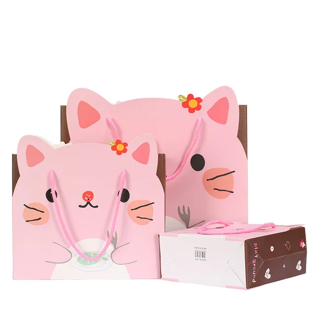 10pcs/lot High Quality Paper Cat gift bag Children's birthday Gift Bags