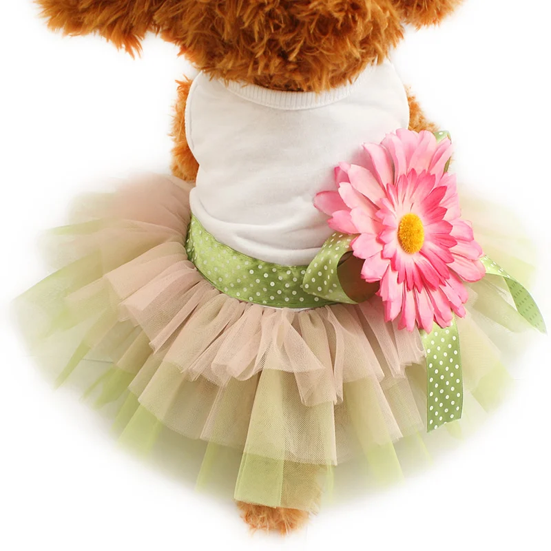 

Armi store Sunflower Flower Decoration Dog Dress Princess Dresses For Dogs 71014 Pet Clothing Supplies S, M, L, XL