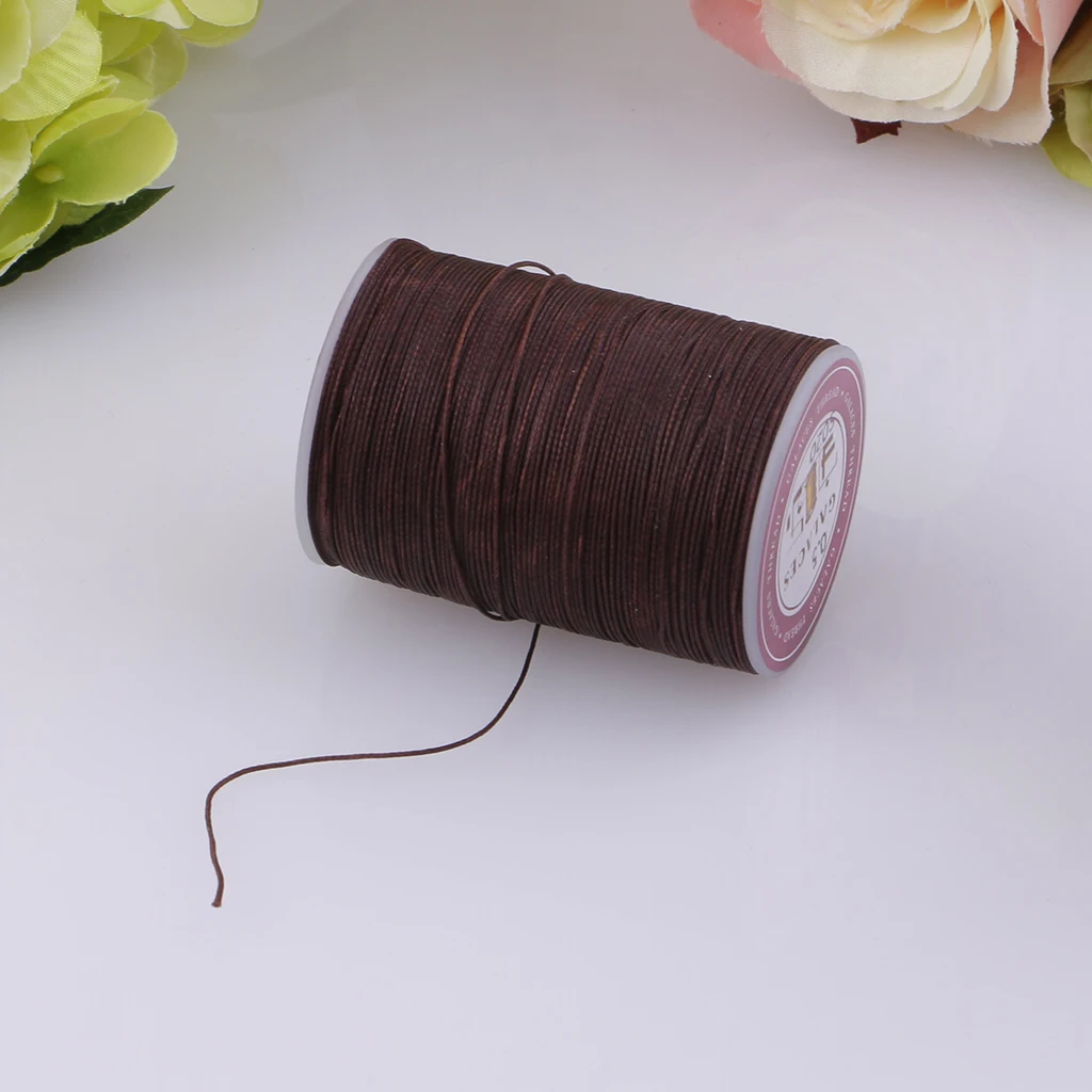 142 Yards 0.5mm Round Polyester Waxed Thread Cord Leather Sewing Hand Stitching Jewelry Craft