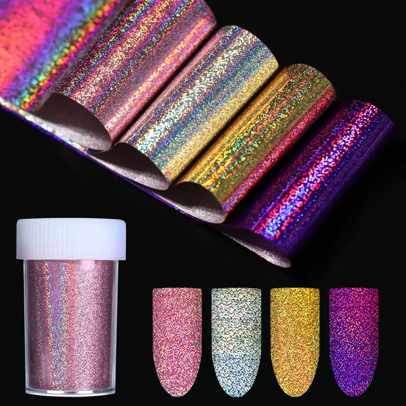 

1 Roll Holo Starry Nail Foil 4*120cm Holographic Transfer Foil Transfer Laser Sticker Decoration