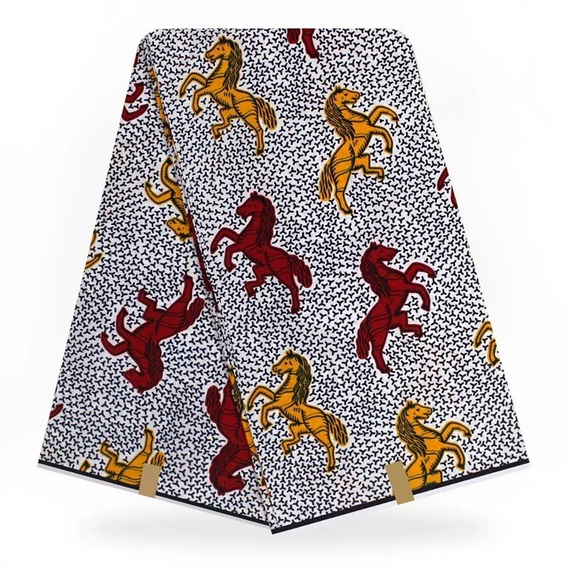 High Quality Cotton Fabric African Ankara Veritable Wax Cloth Veritable Wax African Real Dutch Wax 6yards/piece For Wedding - Цвет: as picture