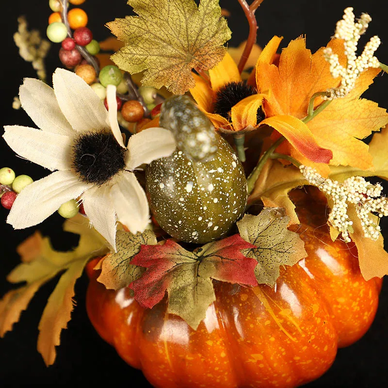 15cm Artificial Pumpkins Maple Leaf Pomegranate Table Home Decor House Prop Autumn Fall Harvest Thanksgiving Halloween Decor