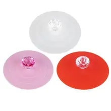 Кружевная оправа Анти-пыль герметичный многоразовый Алмазный силиконовая крышка для чашек крышка уплотнения 3 цвета доступны бесплатно сплайсинга теплоизоляционная чашка