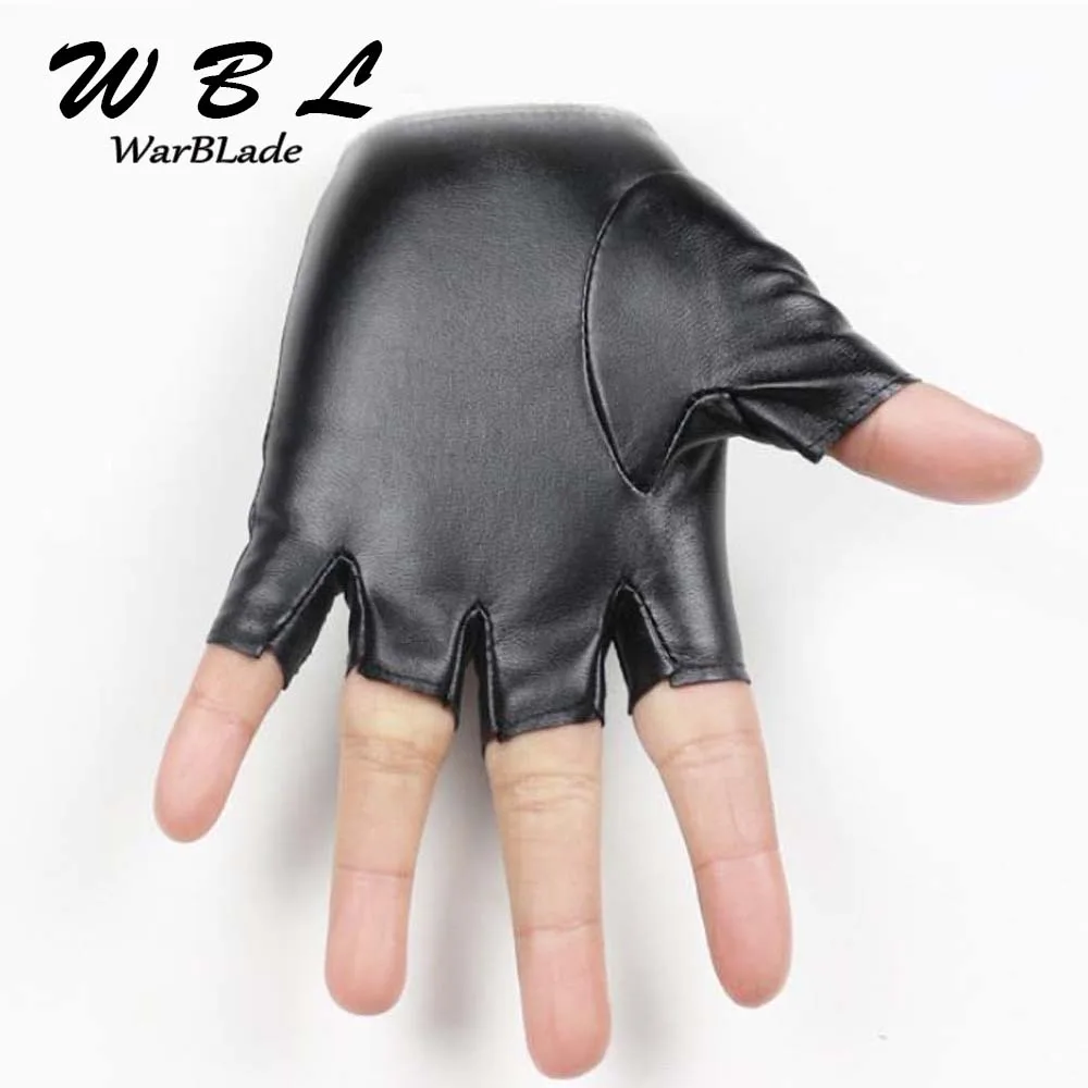 Leather Gloves for Kids Boy Girls Fingerless Gloves Chilidren Half Finger Mittens Breathable Black Gants enfants High Qualtiy