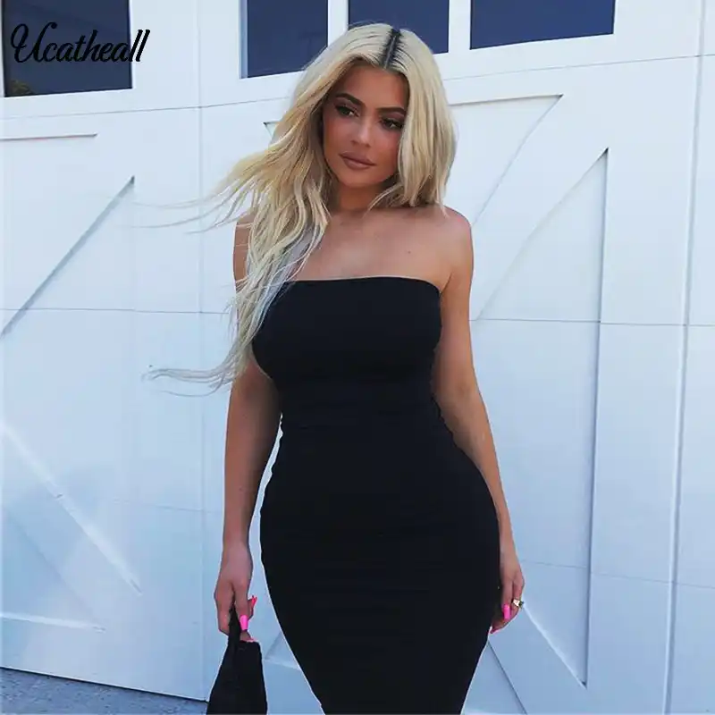black boob tube dress