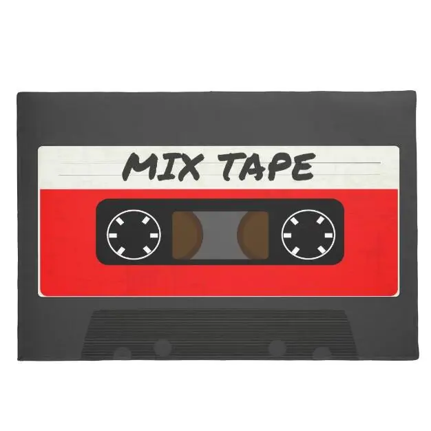 

Geek Funny The Mix tape Doormat Retro Vintage Cassette Welcome Doormat Non Slip Rubber Floor Indoor Rug Carpet Decorative Mats