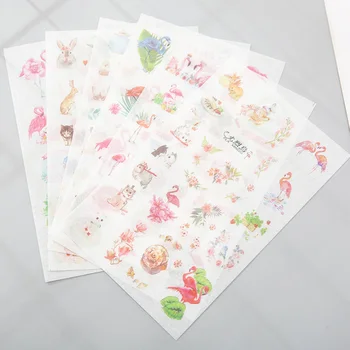 

6pcs/lot Lovely Fresh Flamingo Sticker Decorative Scrapbooking Stickers Diary Album DIY Decor Stickers Kids Gift