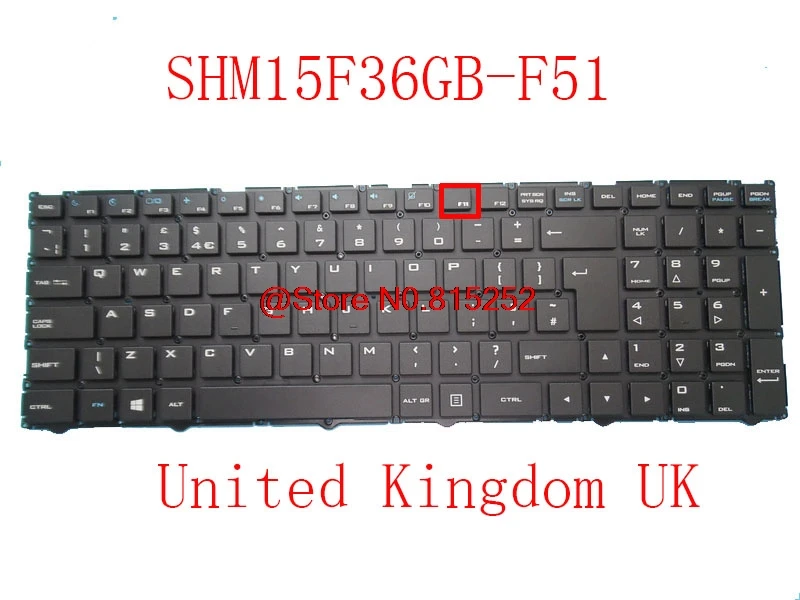 Клавиатура для ноутбука челнок SHM15F36GBJF51 SHM15F26GBJF51 SHM15F26GBJF511 SHM15F26GBJF512 MP-12C96GB-F515 82R-15A040-4064 UK