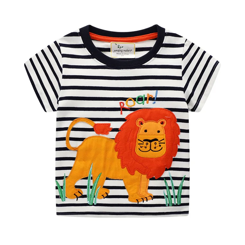 

Hot sell new tops lion cute boys buetique cotton summer t-shirt kids