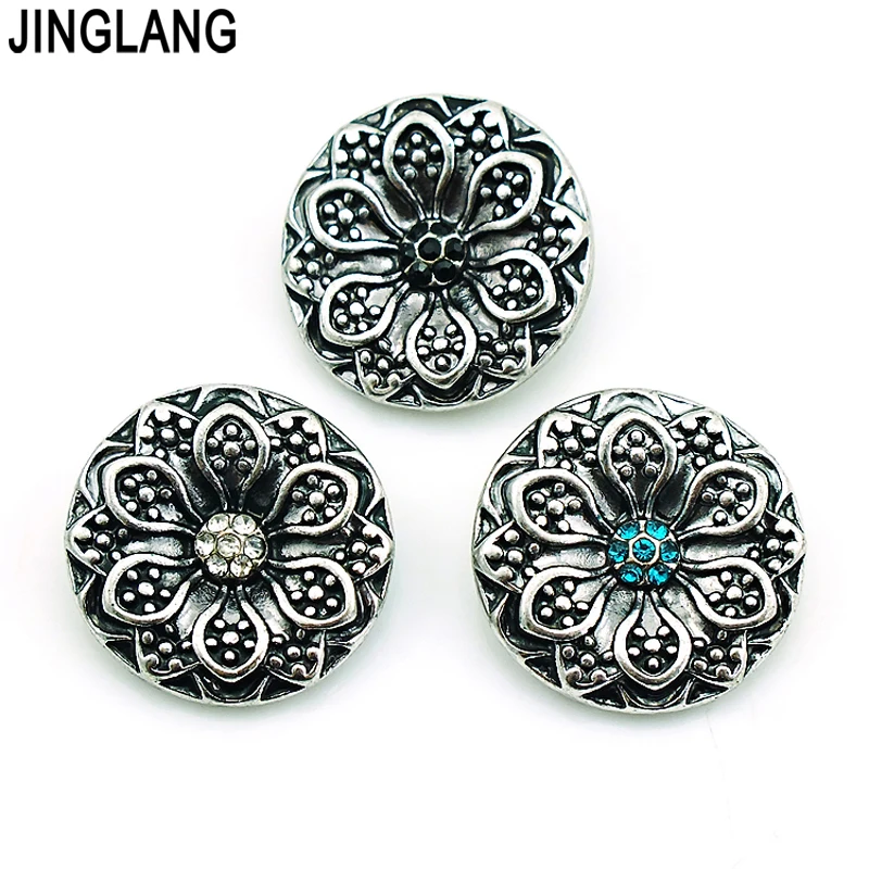 

Free Shipping DIY Best Selling High Quality Fashion Interchangeable Gun Black Plated Flower Snap Button for Bracelet Accessories
