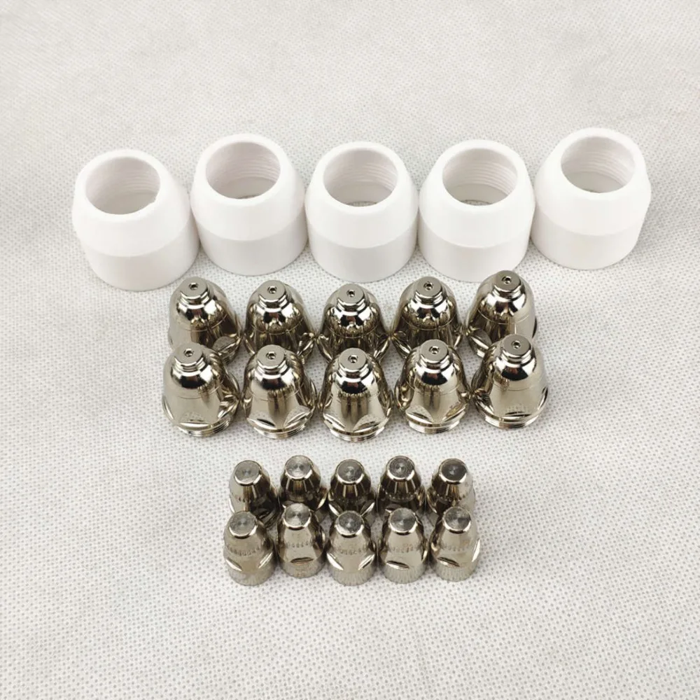 25pcs P80 Plasma Cutting Torch Consumable Cutting CNC 60A 80A 100A P80 Plasma Torch Shield Cup Tip Electrode Nozzle