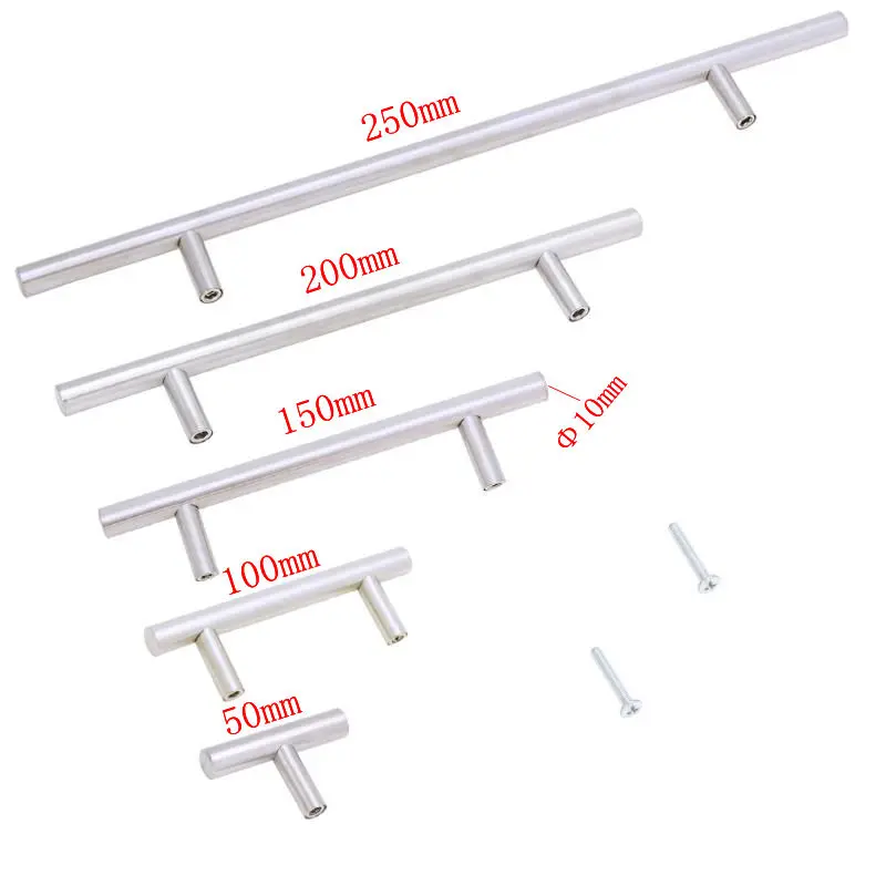 50 250mm Stainless Steel Cabinet Pulls Knob T Bar Door ...