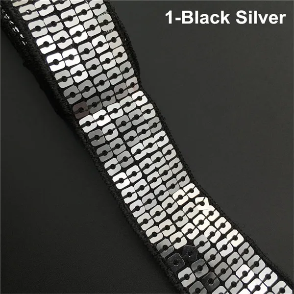 Description Picture 4 of item5 Yards/lot 25mm Sequin Beading Trim Lace Spangle Ribbons For hand craft Garments Head dress Decoration