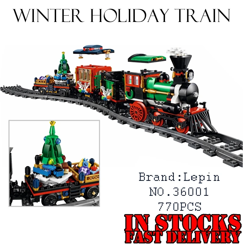 

Lepin 36001 770Pcs Creative Series The Christmas Winter Holiday Train Building Blocks Bricks Educational Toys for children gifts