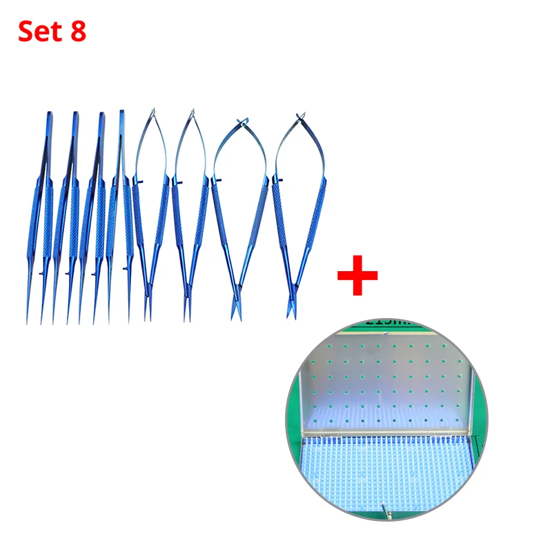 Титановое микрохирургическое офтальмологическое оборудование, медицинский хирургический инструмент 14 см/16 см/18 см, набор инструментов 4#/set5#/set6#/set7#/set8