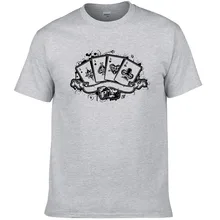 Летние модные повседневные мужские футболки с принтом покера, Забавные футболки, хипстерские крутые хлопковые топы с короткими рукавами#074