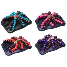 Ретро двойной, отделанный бисером волос Волшебная расческа клип бусины эластичность шпилька эластичные волосы расчески шпильки для женщин аксессуары для волос