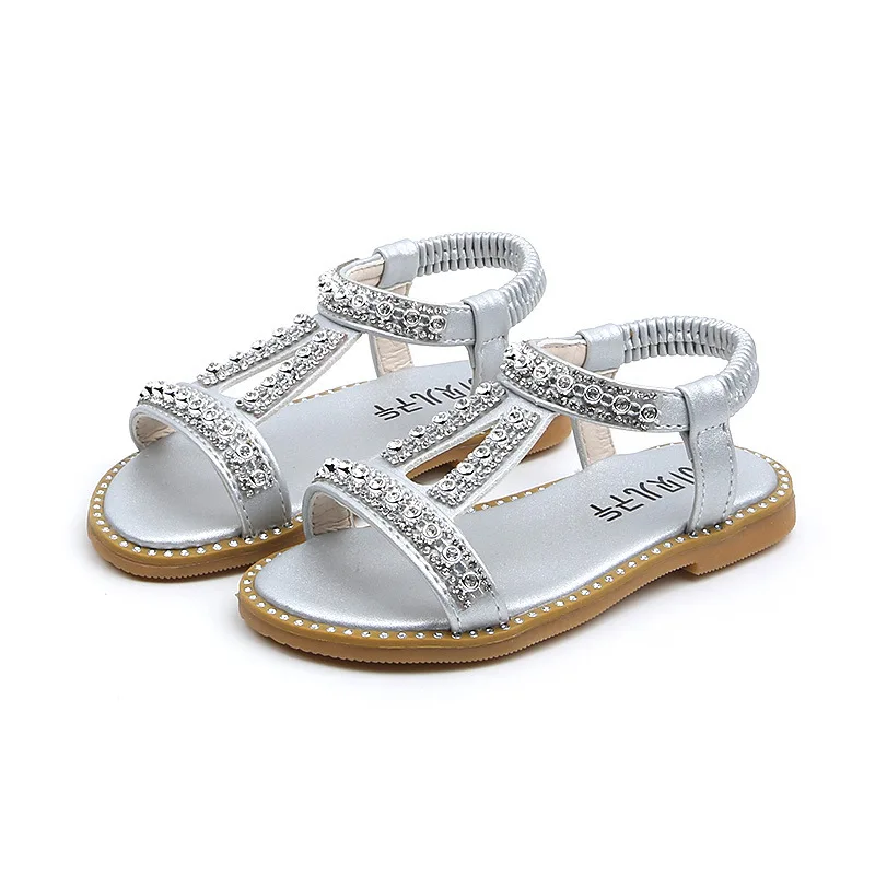 Pink Gold Silver Baby Girl Shoes Kids Sandals Children soft bottom Rhinestone Princess Shoes Beach shoes fille chaussure 12M-6T
