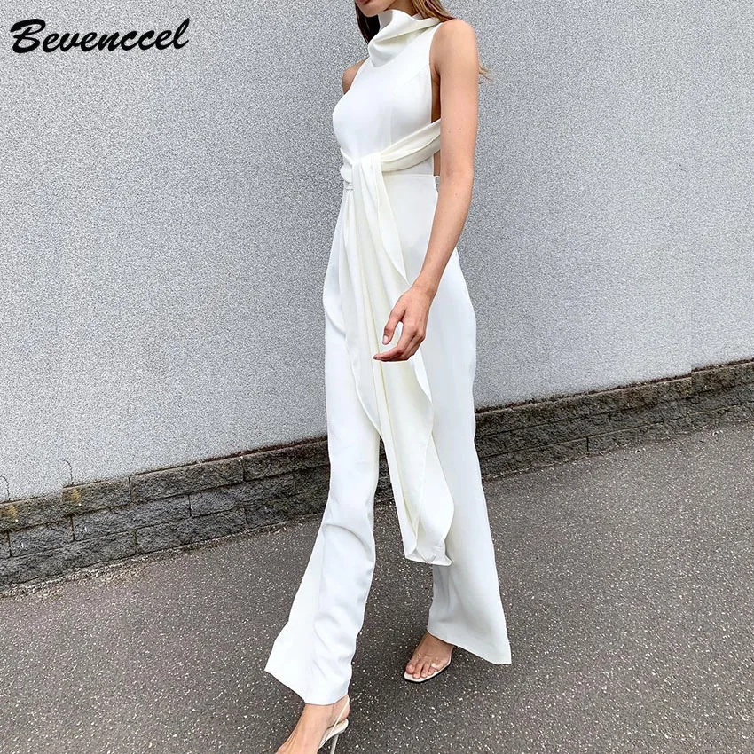 Bevenccel 2020 Новое поступление черно белые Вечерние боди знаменитостей без рукавов