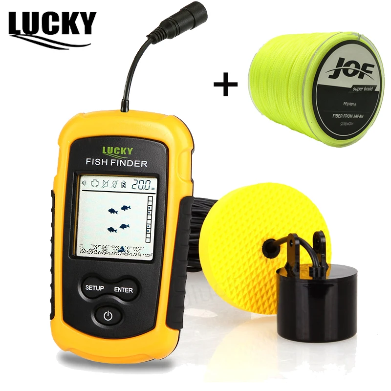 Sensor de Russo m para a Pesca de Profundidade Sorte Portátil Fish Finder Fishfinder Sonar Ecobatímetro Alarme 0.7 100 Inglês Manual # c5