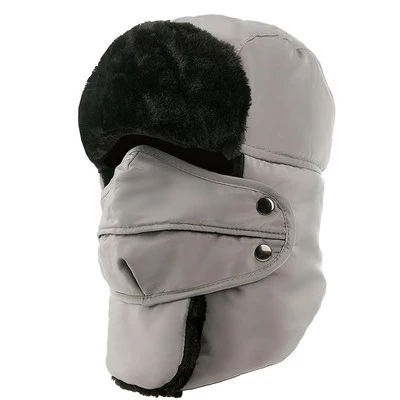 Зимние теплые лыжные нагрудники шапка-ушанка водонепроницаемый катание на сноубордах велосипед мотор шарф ветронепроницаемый с Респиратор маска термо шеи - Цвет: Gray